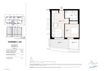Rzut - Mieszkanie na sprzedaż 1 pokój o powierzchni 67,7 m² - numer 128 w Alonis Living