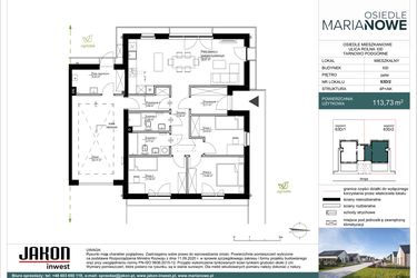 Rzut - Dom na sprzedaż 4 pokoje o powierzchni 113,73 m² - numer 63D/2 w Osiedle Marianowe