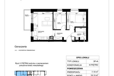 Rzut - Mieszkanie na sprzedaż 3 pokoje o powierzchni 48,05 m² - numer 22 w Esperanto Park etap II