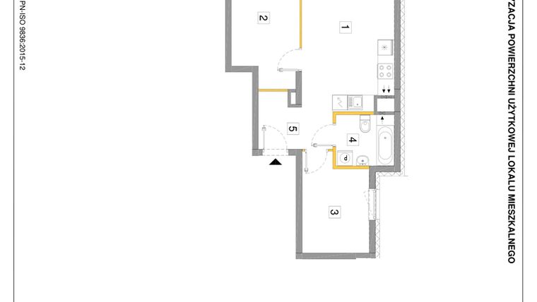 Rzut - Mieszkanie na sprzedaż 3 pokoje o powierzchni 56,17 m² - numer A.09 w Puenta