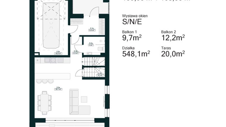 Rzut - Dom na sprzedaż 5 pokoi o powierzchni 168,33 m² - numer 8A w Aleja Drzew IV