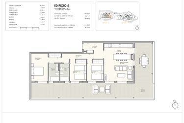 Rzut - Mieszkanie na sprzedaż 3 pokoje o powierzchni 108,03 m² - numer 512C w Camarate Hills II