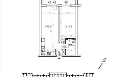 Rzut - Mieszkanie na sprzedaż 2 pokoje o powierzchni 52,58 m² - numer 15 w Malinowa Osiedle Borek