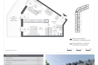 Rzut - Mieszkanie na sprzedaż 2 pokoje o powierzchni 50,29 m² - numer 20 w Ignatki Forest