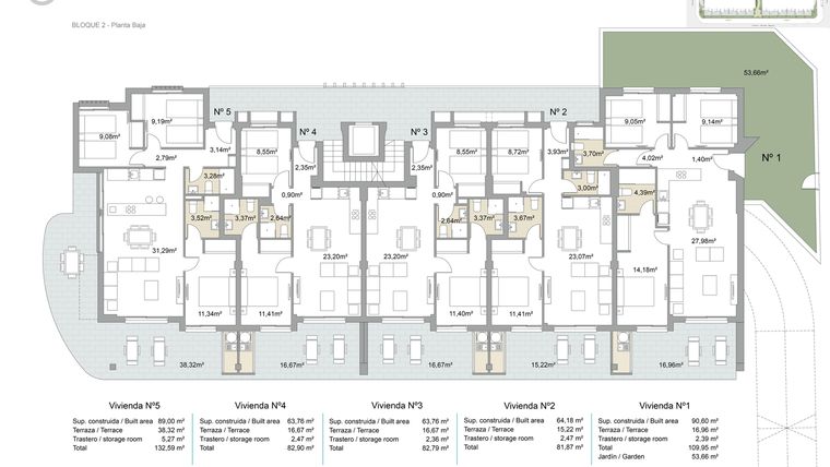 Rzut - Mieszkanie na sprzedaż 2 pokoje o powierzchni 82,79 m² - numer PB-PB-3 w Apartamenty w Pilar de la Horadada - 35274430