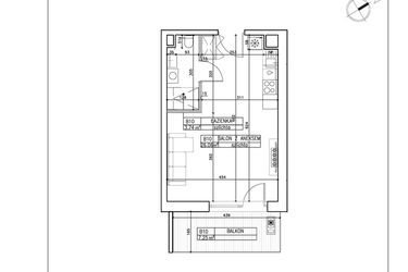 Rzut - Mieszkanie na sprzedaż 1 pokój o powierzchni 29,8 m² - numer B10 w Symfonia - Chodkiewicza 9