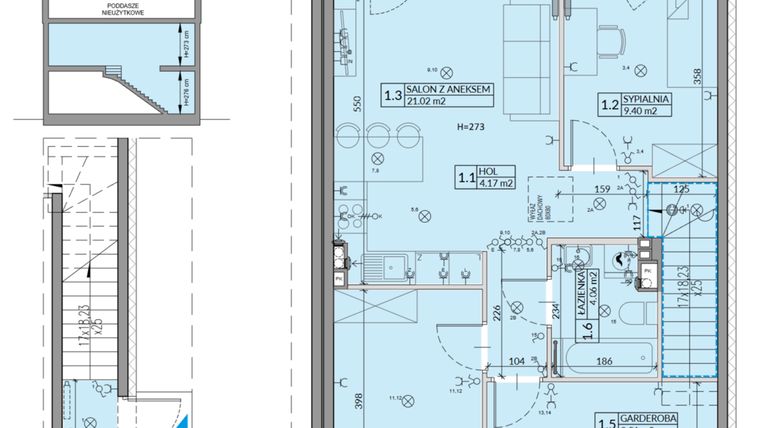Rzut - Mieszkanie na sprzedaż 4 pokoje o powierzchni 64,03 m² - numer 30B w Domy na Witosa etap 1B