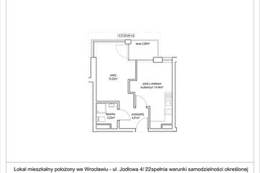Rzut - Mieszkanie na sprzedaż 2 pokoje o powierzchni 35,69 m² - numer 4/22. w Apartamenty Nowy Targ