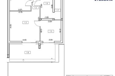 Rzut - Mieszkanie na sprzedaż 3 pokoje o powierzchni 53,39 m² - numer M11 w Osiedle Zygmunta