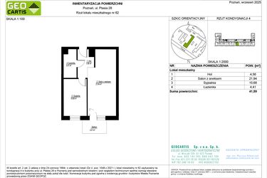 Rzut - Mieszkanie na sprzedaż 2 pokoje o powierzchni 41,59 m² - numer 28/62 w Symfonia Ptasia 28
