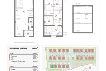 Rzut - Dom na sprzedaż 4 pokoje o powierzchni 84,63 m² - numer 5A w Bursztynova Polana