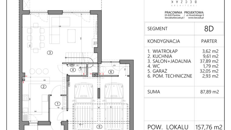 Rzut - Dom na sprzedaż 4 pokoje o powierzchni 214,82 m² - numer 8D w Garden Park Etap III