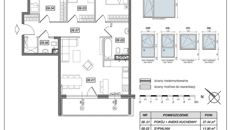 Rzut - Mieszkanie na sprzedaż 4 pokoje o powierzchni 81,64 m² - numer 8.A.09 w Urzeka bud. 8