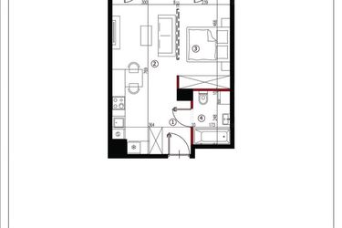 Rzut - Mieszkanie na sprzedaż 1 pokój o powierzchni 39,56 m² - numer 17 w Andersa 3