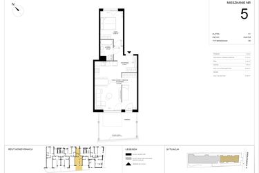 Rzut - Mieszkanie na sprzedaż 2 pokoje o powierzchni 54,44 m² - numer 5 w SILO