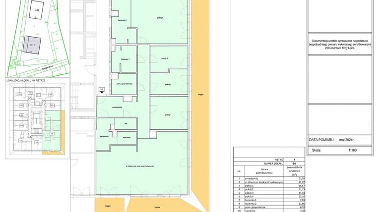 Rzut - Mieszkanie na sprzedaż 5 pokoi o powierzchni 195,32 m² - numer B1.94 w Nadgórników 14
