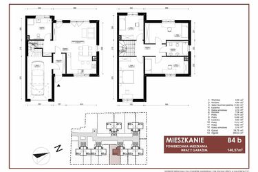 Rzut - Mieszkanie na sprzedaż 5 pokoi o powierzchni 146,57 m² - numer B4b w Szymanów