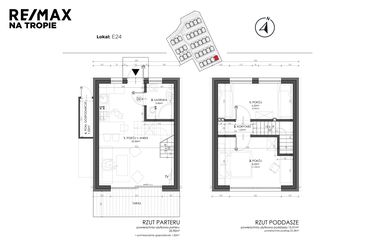 Rzut - Dom na sprzedaż 3 pokoje o powierzchni 49,8 m² - numer E24 w Sea House Wicie