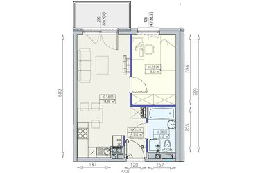 Rzut - Mieszkanie na sprzedaż 2 pokoje o powierzchni 35,65 m² - numer K2 10/3/6/2a w Południk 17 - budynek K2