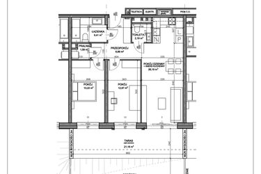 Rzut - Mieszkanie na sprzedaż 3 pokoje o powierzchni 70,72 m² - numer N.D.00.03 w Nobilis