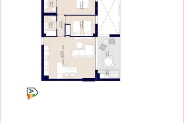 Rzut - Mieszkanie na sprzedaż 2 pokoje o powierzchni 88,47 m² - numer 1-030 w Apartamenty w Denia - 24356899