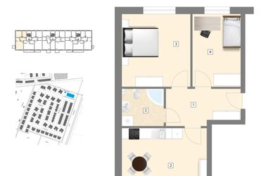 Rzut - Mieszkanie na sprzedaż 3 pokoje o powierzchni 63,55 m² - numer C8 w Błękitne Aleje Etap XV