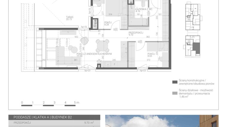 Rzut - Mieszkanie na sprzedaż 3 pokoje o powierzchni 54,72 m² - numer M-18 w Forma Augustów