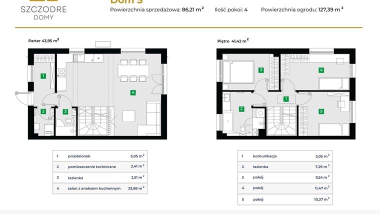 Rzut - Dom na sprzedaż 4 pokoje o powierzchni 85,31 m² - numer 46/1 w Szczodre Domy
