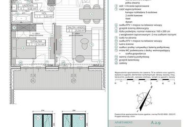 Rzut - Mieszkanie na sprzedaż 2 pokoje o powierzchni 48,99 m² - numer A.2.9 w Remedium