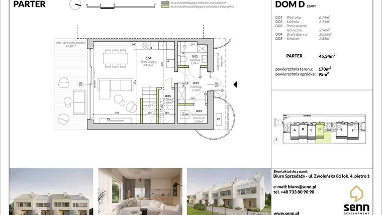 Rzut - Dom na sprzedaż 5 pokoi o powierzchni 97,82 m² - numer D w Osiedle Kwiatów Polskich etap 3
