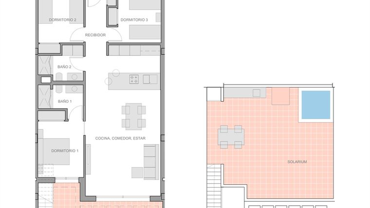 Rzut - Mieszkanie na sprzedaż 3 pokoje o powierzchni 91 m² - numer 2-4-2 w Apartamenty w Guardamar del Segura - 28271051