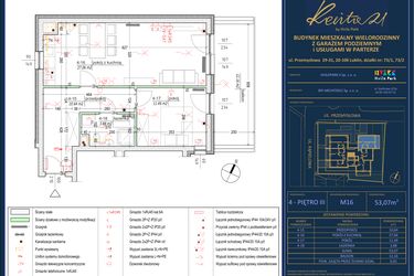 Rzut - Mieszkanie na sprzedaż 2 pokoje o powierzchni 53,07 m² - numer 16 w Revita 21 by Hvile Park