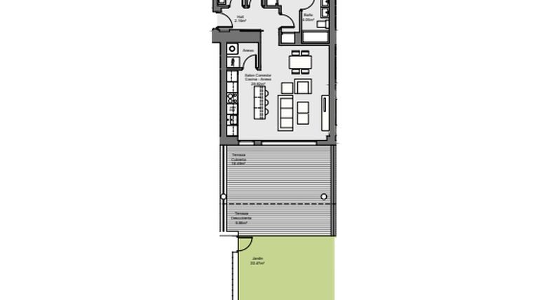 Rzut - Mieszkanie na sprzedaż 3 pokoje o powierzchni 114,8 m² - numer P3-BA w Pacaraima