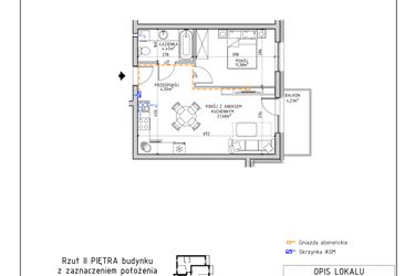 Rzut - Mieszkanie na sprzedaż 2 pokoje o powierzchni 42,01 m² - numer 11 w Osiedle OdNowa K5
