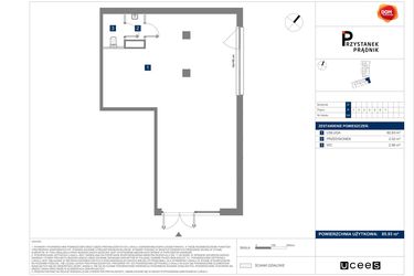 Rzut - Lokal użytkowy na sprzedaż 1 pokój o powierzchni 85,93 m² - numer U4 w Przystanek Prądnik