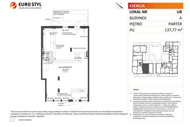 Rzut - Lokal użytkowy na sprzedaż 1 pokój o powierzchni 95,25 m² - numer 9 w Esencja