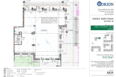 Rzut - Lokal użytkowy na sprzedaż 1 pokój o powierzchni 149,56 m² - numer N6.U4 w Osiedle Narcyzowe