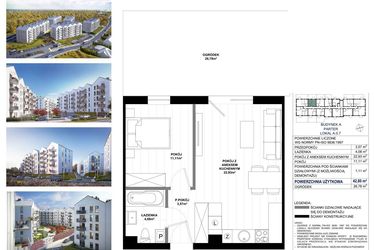 Rzut - Mieszkanie na sprzedaż 2 pokoje o powierzchni 41,69 m² - numer A.0.7 w Skandinavia
