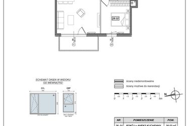 Rzut - Mieszkanie na sprzedaż 2 pokoje o powierzchni 49,21 m² - numer 9.A.28 w Urzeka bud. 9