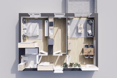 Rzut - Mieszkanie na sprzedaż 2 pokoje o powierzchni 50,22 m² - numer 23/7 w Odrzańskie Bulvary