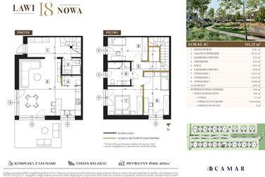 Rzut - Dom na sprzedaż 4 pokoje o powierzchni 101,32 m² - numer 4C w Lawinowa 18