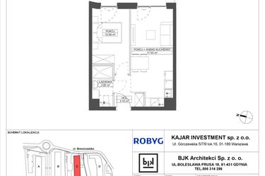 Rzut - Mieszkanie na sprzedaż 2 pokoje o powierzchni 34,45 m² - numer C.0M10 w Foresteria