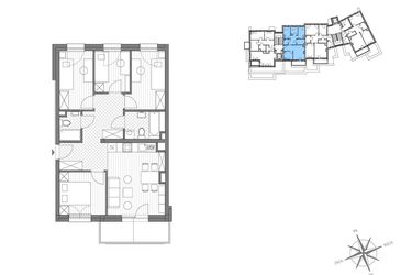 Rzut - Mieszkanie na sprzedaż 5 pokoi o powierzchni 69,07 m² - numer A.8 w Stawowa ABC