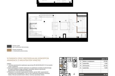 Rzut - Mieszkanie na sprzedaż 2 pokoje o powierzchni 61,1 m² - numer M30 w Apartamenty Królewska Huta