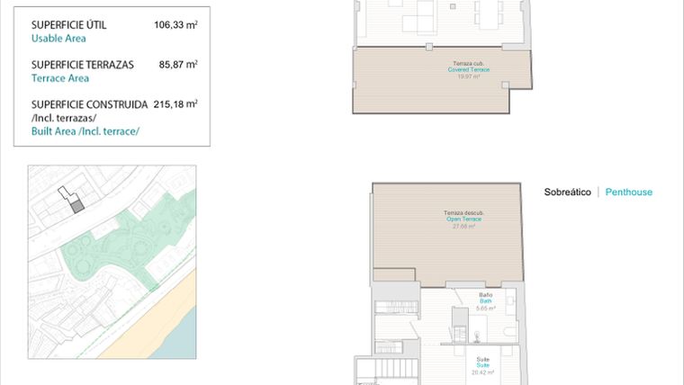 Rzut - Mieszkanie na sprzedaż 3 pokoje o powierzchni 106 m² - numer 6B w Allonbay Urban - Villajoyosa