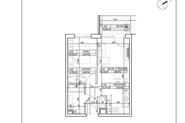 Rzut - Mieszkanie na sprzedaż 2 pokoje o powierzchni 36,46 m² - numer B41 w Symfonia - Chodkiewicza 9