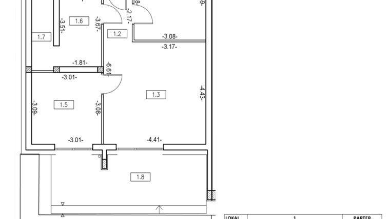Rzut - Mieszkanie na sprzedaż 3 pokoje o powierzchni 53,38 m² - numer M6 w Osiedle Zygmunta