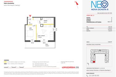 Rzut - Mieszkanie na sprzedaż 2 pokoje o powierzchni 39,21 m² - numer 55 w Neo Nova Ochota 6