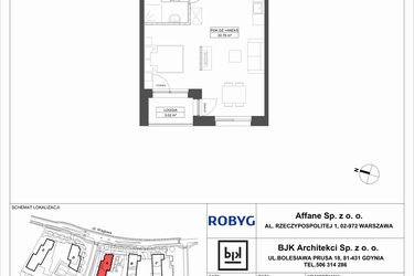 Rzut - Mieszkanie na sprzedaż 1 pokój o powierzchni 40,16 m² - numer A.2M11 w WENDY