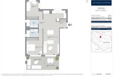Rzut - Mieszkanie na sprzedaż 2 pokoje o powierzchni 112 m² - numer 2.1.A w Aby Middle